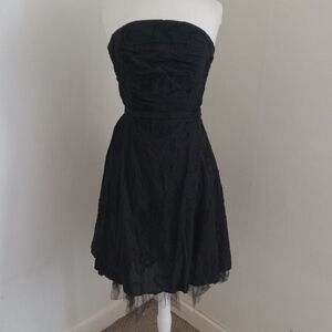 Breakin' Loose Size 7/8 100% Cotton Strapless Belted Full Skirt Dress